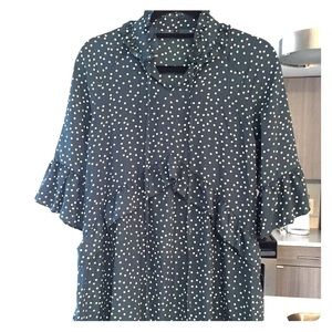 Dark green ruffle dress